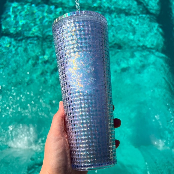 Starbucks 2021 Overseas China Iridescent Glitter Grid Tumbler